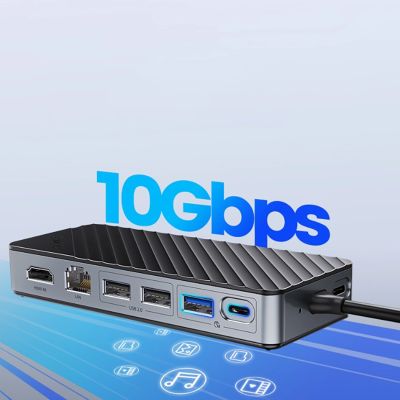 3. Stacja dokująca Orico OM28PR-G2 USB-C z kieszenią na dysk M.2 + 1 x USB-A 3.2 + 1x USB-C 3.2 + 2x USB-A 2.0 + 1x HDMI + 1x Ethernet - czarna