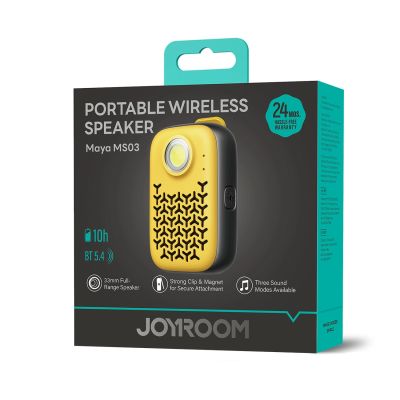 2. Głośnik Bluetooth Joyroom Maya JR-MS03 przenośny z wbudowaną latarką odporny - żółty