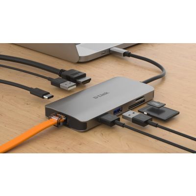 5. D-Link DUB-M810 stacja dokująca Przewodowa USB 3.2 Gen 1 (3.1 Gen 1) Type-C Aluminium