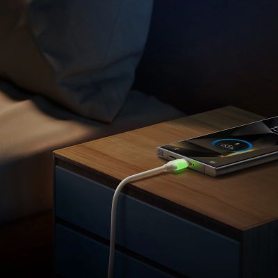 3. Kabel Joyroom S-A53 3A USB-A - USB-C z fluorescencyjną końcówką 1,2 m - beżowy
