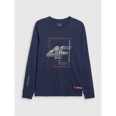 8. Longsleeve regular z nadrukiem męski 4F 4FRAW25TLONM606-31S