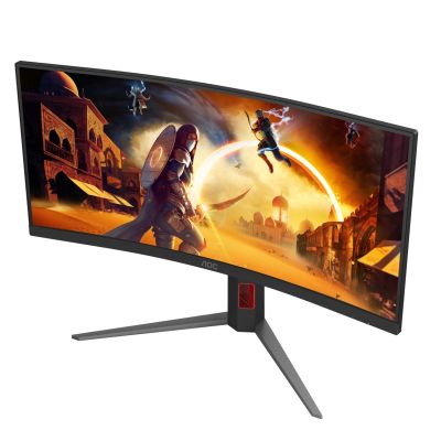 50. Monitor AOC CU34G4Z 34-calowy, Szybkie VA, WQHD 21:9, 240 Hz, 1 ms, 3440 x 1440 pikseli, 450 cd/m2, ilość portów HDMI: 2, kolor czarny