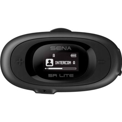 Interkom motocyklowy Sena 5R-01D 5R Lite Bluetooth 5.1 700m z wyświetlaczem LCD i uniwersalnym zestawem mikrofonów na 2 kaski