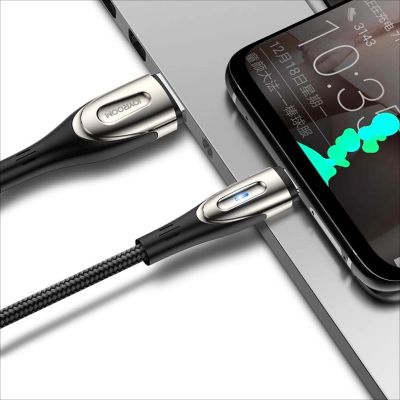 5. Kabel Joyroom Sharp Series S-M411 USB-A / Lightning 3A 1.2m ze wskaźnikiem ładowania - czarny