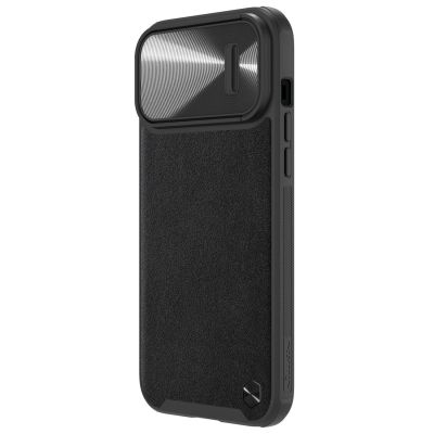 3. Nillkin CamShield Leather S Case etui iPhone 14 Pro Max pokrowiec z osłoną na aparat czarny
