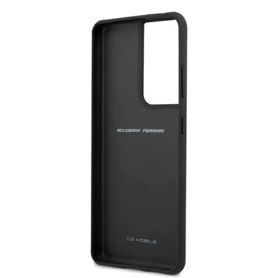 7. Etui Ferrari Off Track Leather Nylon Stripe na Samsung Galaxy S21 Ultra - czarne