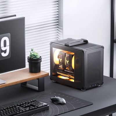 3. Obudowa PC Jonsbo C6 MAX, Mini Obudowa, Micro-ATX, Szkło Hartowane -