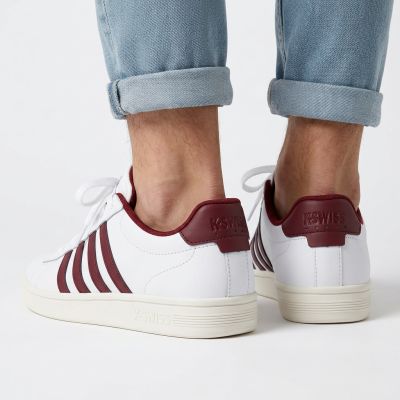 7. Sneakersy K-swiss COURT TIEBREAK II WHITE/TIBETAN RED/SNOW WHITE-M (04413-152-M)