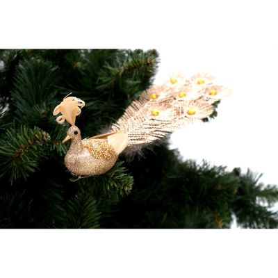 2. PAW DEKORACYJNY NA KLIPIE BOMBKA ZŁOTY