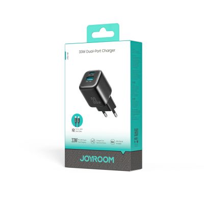 8. Ładowarka sieciowa Joyroom JR-TG7 33W USB-A + USB-C z kablem 30W USB-C - Lightning 1m - czarna