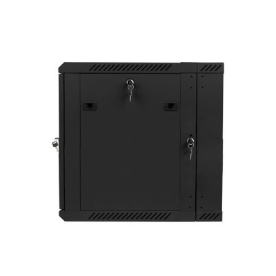 4. Szafa instalacyjna rack wisząca dwusekcyjna 19" 12U 600x600 czarna Lanberg (flat pack)