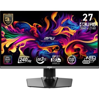 Monitor MSI MPG 272URXDE QD-OLED 27" 3840x2160 1x DisplayPort 2.1 / 2x HDMI 2.1