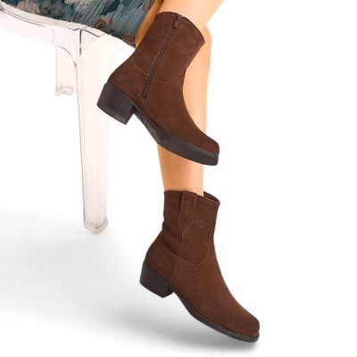 11. Skórzane botki damskie kowbojki brązowe Sergio Leone  BT284-S