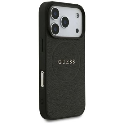 4. Etui Guess Grained Gold Ring MagSafe na iPhone 18 Pro / 17 Pro - czarne