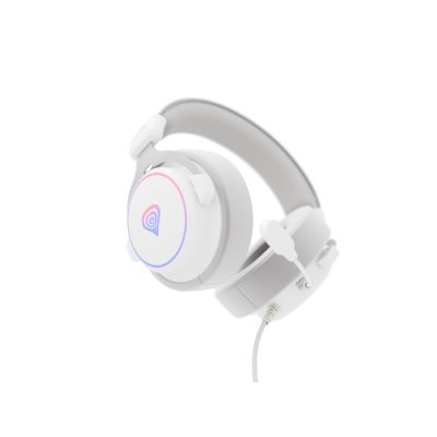 11. GENESIS Neon 764 Zestaw słuchawkowy Przewodowa Opaska na głowę Gaming USB Typu-A Biały