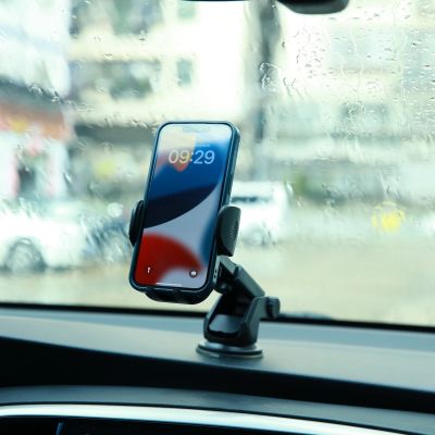 18. Joyroom samochodowy uchwyt na telefon z teleskopowym wysuwanym ramieniem na deskę rozdzielczą i szybę czarny (JR-ZS259)