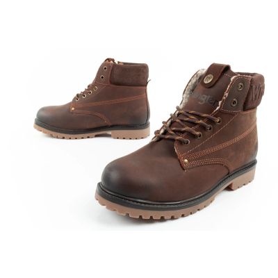20. Wrangler Arch Fur buty męskie sztyblety trzewiki eleganckie ocieplane brązowe