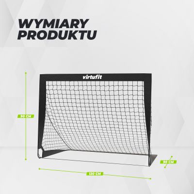 32. VIRTUFIT ZESTAW SKŁADANYCH BRAMEK DO PIŁKI NOŻNEJ - BRAMKI DO PIŁKI NOŻNEJ - 120 X 90 CM