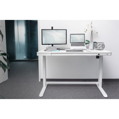 4. Digitus Biurko z elektryczną regulacją wysokości oraz stacją ładowania USB i szufladą