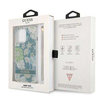 8. Etui Guess Flower Strap na iPhone 13 Pro Max - zielone