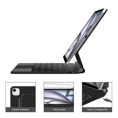 8. Etui Tech-Protect Smartcase Magnetic z klawiaturą na iPad Pro 12.9” 2020 / 2021 / 2022 / iPad Air 13” 2024 / 2025 - czarne