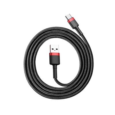 8. Kabel Baseus Cafule USB-A / USB-C QC 3.0 3A 1 m - czarno-czerwony
