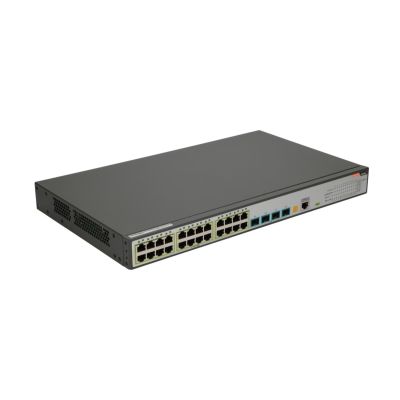 5. FiberHome S4820-28T-X-PE-AC łącza sieciowe Zarządzany L2/L3 Gigabit Ethernet (10/100/1000) Obsługa PoE 1U Czarny, Szary
