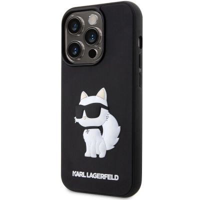 2. Etui Karl Lagerfeld Rubber Choupette 3D na iPhone 14 Pro - czarne