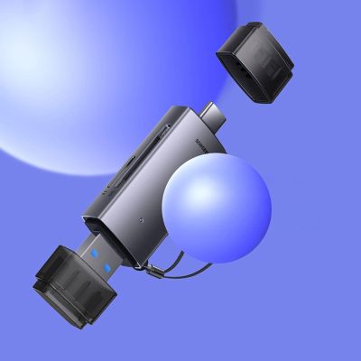 15. Czytnik kart Baseus Lite Series USB-A/USB-C 3.0 SD/TF - szary