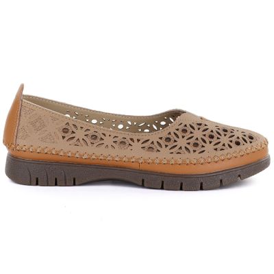 2. Skórzane półbuty damskie ażurowe brązowe Sergio Leone SP006