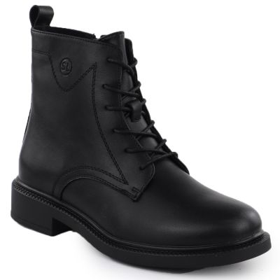 Skórzane botki damskie workery ocieplane czarne Sergio Leone BT25172-S
