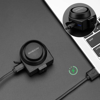 3. Dzwonek rowerowy Rockbros A2 z alarmem 115 dB z pilotem USB-C - czarny