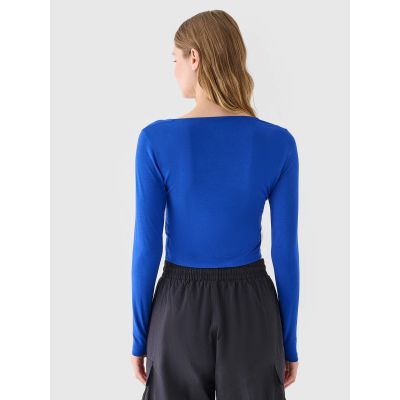 3. Longsleeve slim gładki damski 4F 4FRSS24TLONF499-36S