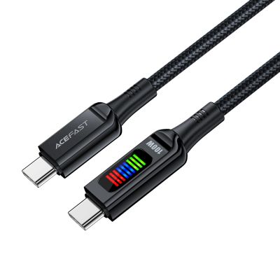 2. Kabel Acefast C7-03 USB-C USB-C 100W 1.2m z wyświetlaczem - czarny