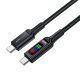2. Kabel Acefast C7-03 USB-C USB-C 100W 1.2m z wyświetlaczem - czarny