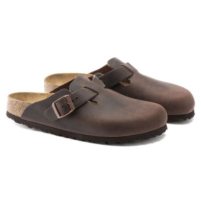 5. Chodaki damskie/męskie Birkenstock Boston Habana olejowana skóra klapki regular szerokie (0860131)