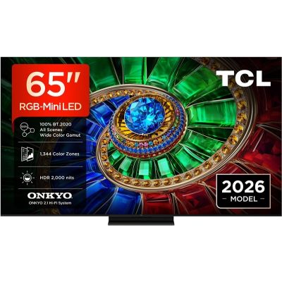 10. TCL RM7L 65RM7L Telewizor 165,1 cm (65") 4K Ultra HD Smart TV Wi-Fi Czarny 2000 cd/m2