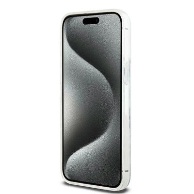 5. Etui DKNY Liquid Glitter Multilogo na iPhone 15 Pro Max - białe