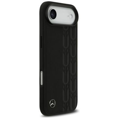 4. Etui Mercedes Leather Laurel Leaves MagSafe na iPhone Air - czarne