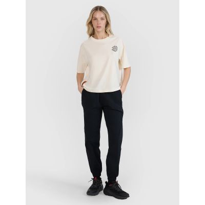 7. T-shirt oversize z nadrukiem damski 4F 4FWSS25TTSHF1993-11S