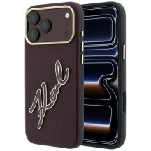 Etui Karl Lagerfeld Smooth Big Resin Signature Logo na iPhone 18 Pro / 17 Pro - burgundowe