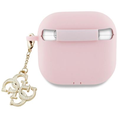 2. Etui Guess AirPods 4 cover Silicone 4G Charm - różowe