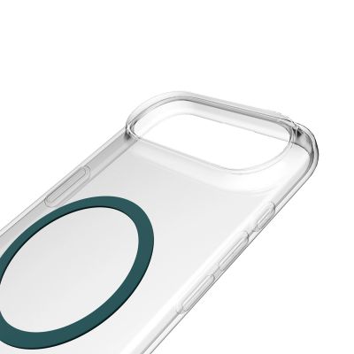 8. Etui Puro Lite Mag TPU+PC kompatybilne z MagSafe na iPhone 17 Air - przezroczyste z turkusowym pierścieniem