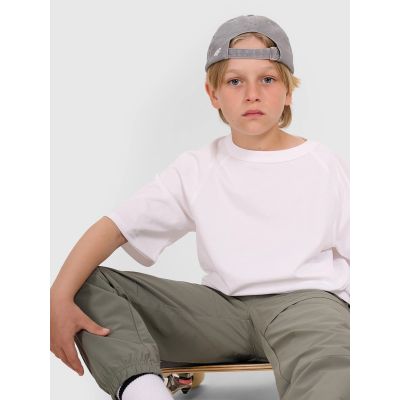 4. T-shirt oversize gładki chłopięcy 4F 4FJWAW25TTSHM2411-10S