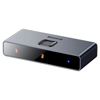 4. Baseus dwukierunkowy przełącznik rozdzielacz splitter switcher HDMI - 2x HDMI 4K / 30 Hz szary (CAHUB-BC0G)