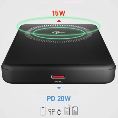 3. Powerbank SBS Mag Power Qi2 5000 mAh kompatybilny z MagSafe - czarny