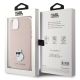 8. Etui Karl Lagerfeld Silicone Choupette Metal Pin na iPhone 15 Plus / 14 Plus - różowe