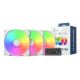 3. Wentylator MONTECH HP140 ARGB PWM 140x140x25 biały 3 szt. (HP140 ARGB PWM (W) 3 W 1)
