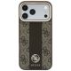3. Etui Guess 4G with Stripe Round and Classic Logos MagSafe na iPhone 17 Pro Max / 18 Pro Max - brązowe