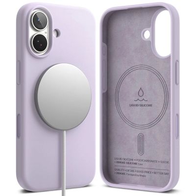 2. Etui Ringke Silicone Magnetic MagSafe na iPhone 17 - fioletowe